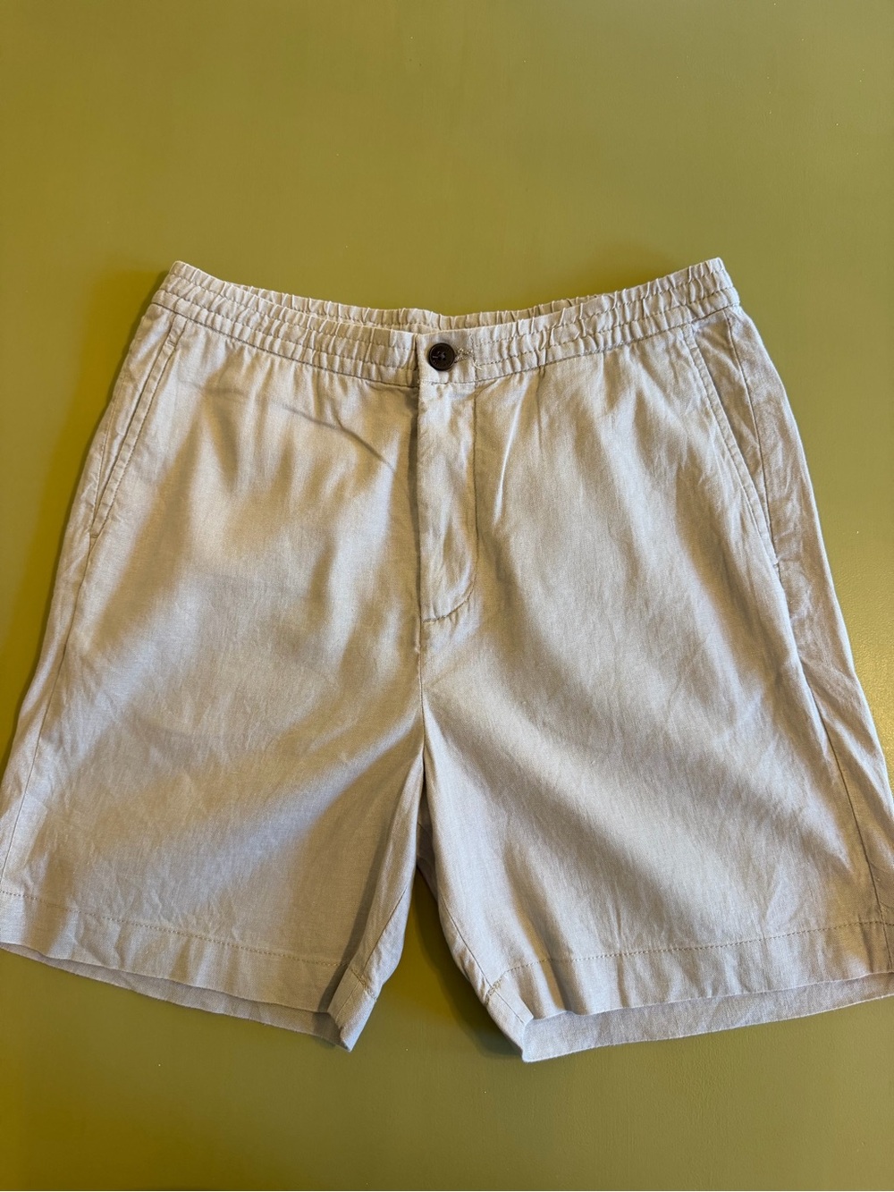 H&M Men's Casual Linen Blend Shorts - Light Beige